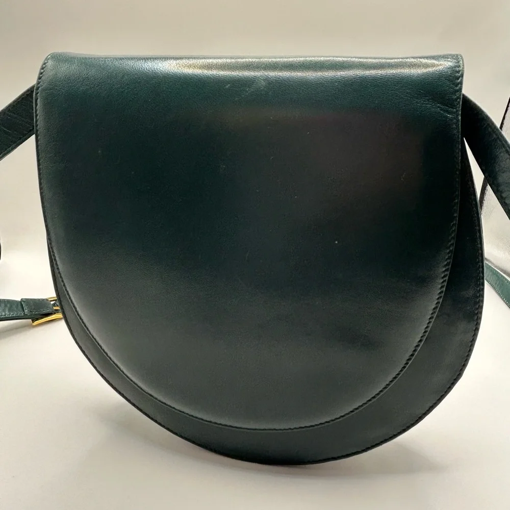 Bally Vintage Saddle Crossbody Teal Leather - Picture 5 of 11